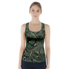 Monstera Plant Tropical Jungle Leaves Pattern Racer Back Sports Top by Ravend