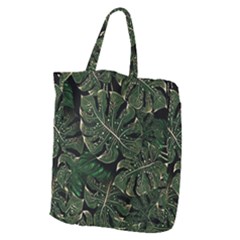 Monstera Plant Tropical Jungle Leaves Pattern Giant Grocery Tote by Ravend