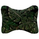 Monstera Plant Tropical Jungle Leaves Pattern Velour Seat Head Rest Cushion View1