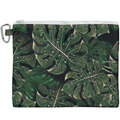 Monstera Plant Tropical Jungle Leaves Pattern Canvas Cosmetic Bag (xxxl) by Ravend