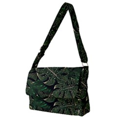 Monstera Plant Tropical Jungle Leaves Pattern Full Print Messenger Bag (l) by Ravend