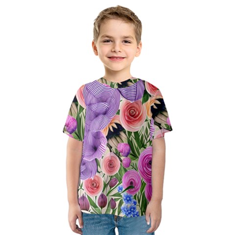 Brittle And Broken Blossoms Kids  Sport Mesh Tee by GardenOfOphir