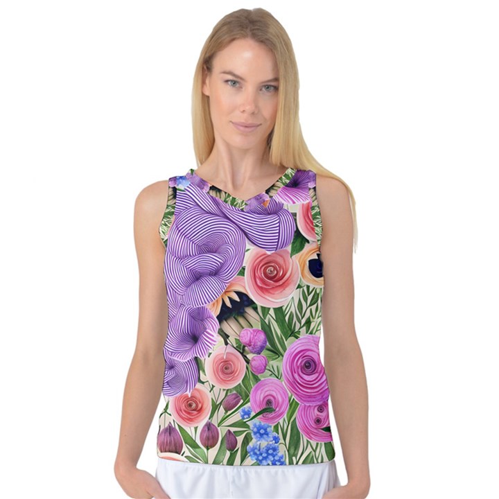 Brittle And Broken Blossoms Women s Basketball Tank Top