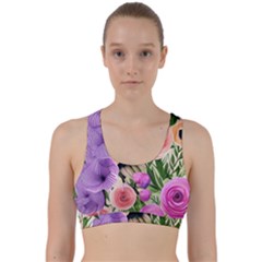 Brittle And Broken Blossoms Back Weave Sports Bra by GardenOfOphir