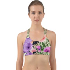 Brittle And Broken Blossoms Back Web Sports Bra by GardenOfOphir