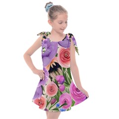 Brittle And Broken Blossoms Kids  Tie Up Tunic Dress by GardenOfOphir