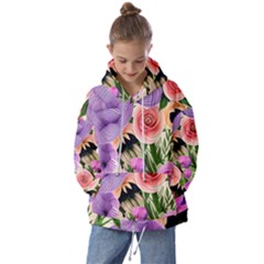 Brittle And Broken Blossoms Kids  Oversized Hoodie by GardenOfOphir