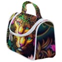 Ai Generated Paisley Pattern Feline Floral Satchel Handbag View1