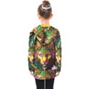 Ai Generated Paisley Pattern Feline Floral Kids  Double Breasted Button Coat View2