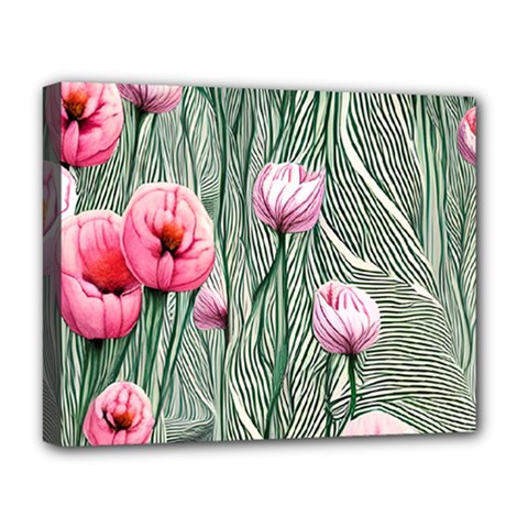 Pure And Radiant Watercolor Flowers Deluxe Canvas 20  X 16  (stretched) by GardenOfOphir