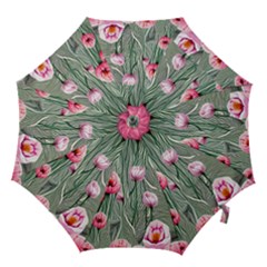 Pure And Radiant Watercolor Flowers Hook Handle Umbrellas (medium) by GardenOfOphir