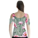 Pure And Radiant Watercolor Flowers Butterfly Sleeve Cutout Tee  View2