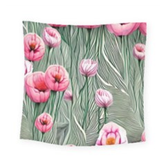 Pure And Radiant Watercolor Flowers Square Tapestry (small) by GardenOfOphir