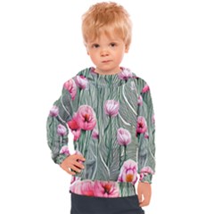 Pure And Radiant Watercolor Flowers Kids  Hooded Pullover by GardenOfOphir