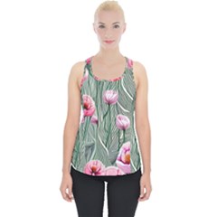 Pure And Radiant Watercolor Flowers Piece Up Tank Top by GardenOfOphir