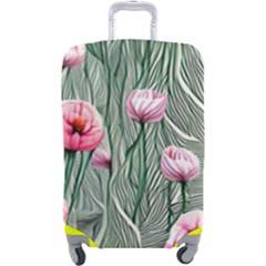 Pure And Radiant Watercolor Flowers Luggage Cover (large) by GardenOfOphir