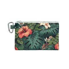 Flowers Monstera Foliage Tropical Jungle Drawing Canvas Cosmetic Bag (small) by Ravend