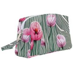 Pure And Radiant Watercolor Flowers Wristlet Pouch Bag (large) by GardenOfOphir