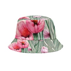 Pure And Radiant Watercolor Flowers Inside Out Bucket Hat by GardenOfOphir