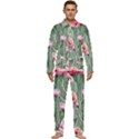 Pure And Radiant Watercolor Flowers Men s Long Sleeve Velvet Pocket Pajamas Set View1