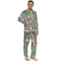 Pure And Radiant Watercolor Flowers Men s Long Sleeve Velvet Pocket Pajamas Set View2