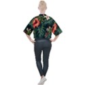 Flowers Monstera Foliage Tropical Jungle Drawing Mock Neck Tee View2