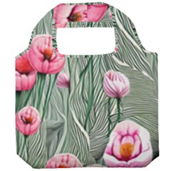 Pure And Radiant Watercolor Flowers Foldable Grocery Recycle Bag by GardenOfOphir