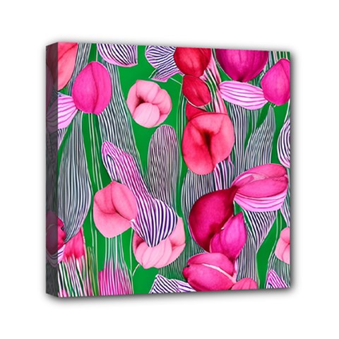 Mysterious And Enchanting Watercolor Flowers Mini Canvas 6  X 6  (stretched) by GardenOfOphir