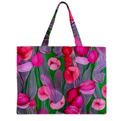 Mysterious And Enchanting Watercolor Flowers Zipper Mini Tote Bag by GardenOfOphir