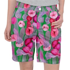 Mysterious And Enchanting Watercolor Flowers Pocket Shorts by GardenOfOphir