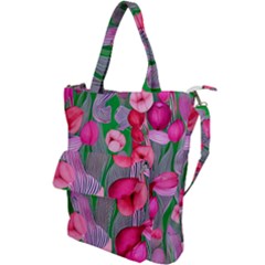 Mysterious And Enchanting Watercolor Flowers Shoulder Tote Bag by GardenOfOphir