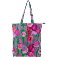 Mysterious And Enchanting Watercolor Flowers Double Zip Up Tote Bag by GardenOfOphir