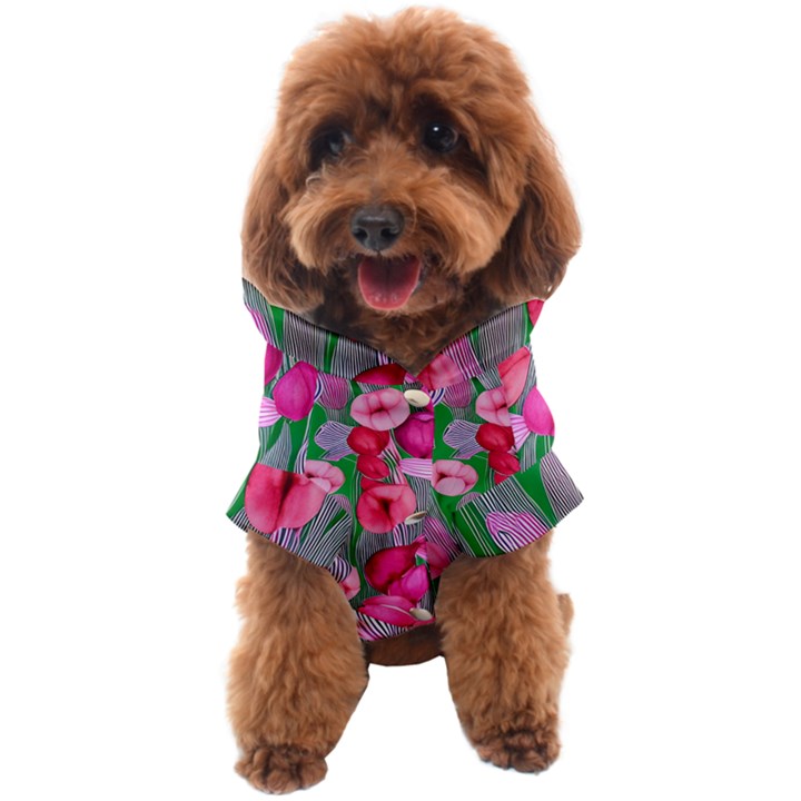 Mysterious And Enchanting Watercolor Flowers Dog Coat