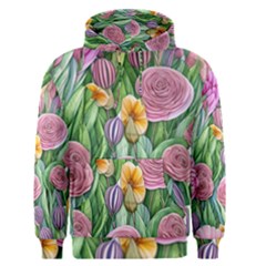 Delicate And Dazzling Watercolor Flowers Men s Core Hoodie by GardenOfOphir