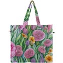 Delicate And Dazzling Watercolor Flowers Canvas Travel Bag View1