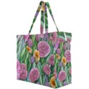 Delicate And Dazzling Watercolor Flowers Canvas Travel Bag View2