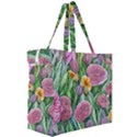 Delicate And Dazzling Watercolor Flowers Canvas Travel Bag View3