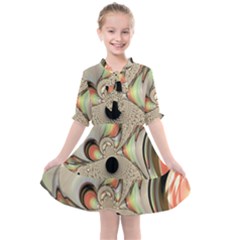 Fractal Background Pattern Texture Abstract Design Abstract Kids  All Frills Chiffon Dress by Ravend