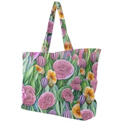 Delicate And Dazzling Watercolor Flowers Simple Shoulder Bag by GardenOfOphir