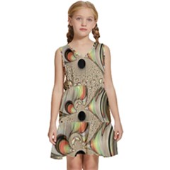 Fractal Background Pattern Texture Abstract Design Abstract Kids  Sleeveless Tiered Mini Dress by Ravend