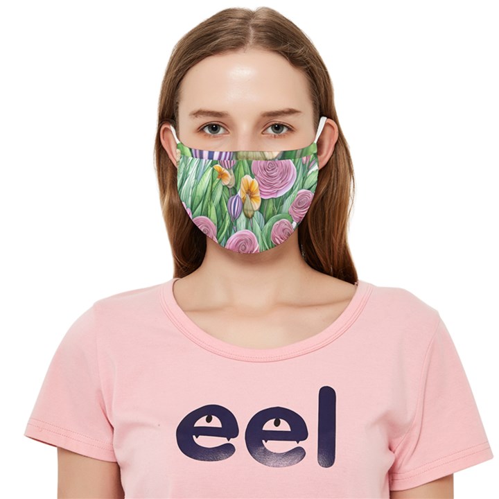 Delicate And Dazzling Watercolor Flowers Cloth Face Mask (Adult)