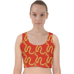 Background Ornamental Pattern Abstract Seamless Velvet Racer Back Crop Top by Ravend