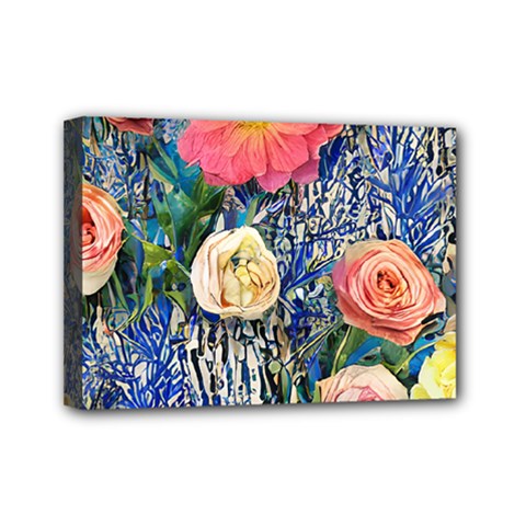 Captivating Watercolor Flowers Mini Canvas 7  X 5  (stretched) by GardenOfOphir