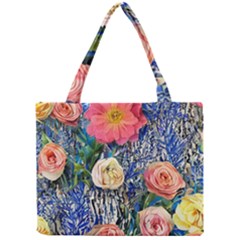 Captivating Watercolor Flowers Mini Tote Bag by GardenOfOphir