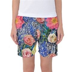 Captivating Watercolor Flowers Women s Basketball Shorts by GardenOfOphir