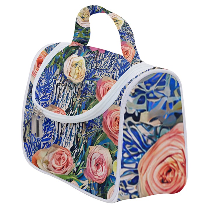 Captivating Watercolor Flowers Satchel Handbag