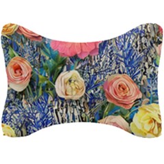 Captivating Watercolor Flowers Seat Head Rest Cushion by GardenOfOphir