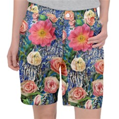 Captivating Watercolor Flowers Pocket Shorts by GardenOfOphir