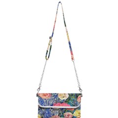 Captivating Watercolor Flowers Mini Crossbody Handbag by GardenOfOphir