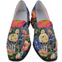 Captivating Watercolor Flowers Women s Chunky Heel Loafers View1